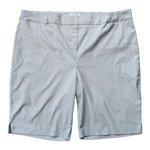 Penningtons Bermuda Walking Shorts White Green  Stripes 26